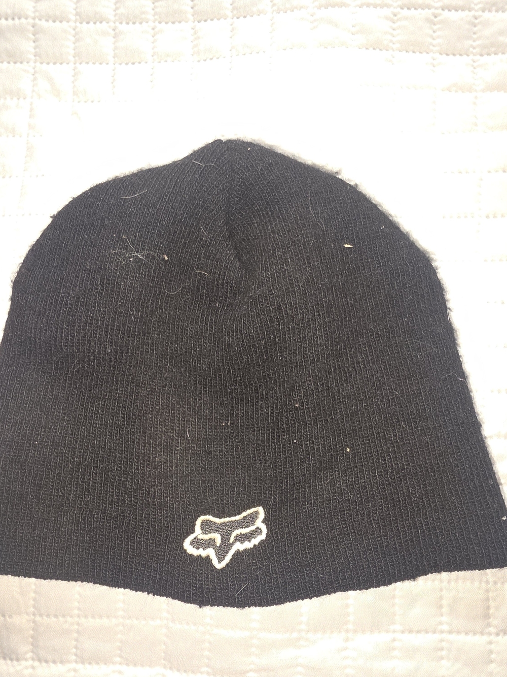 Fox Black Beanie Hat - Men's Knit Winter Cap